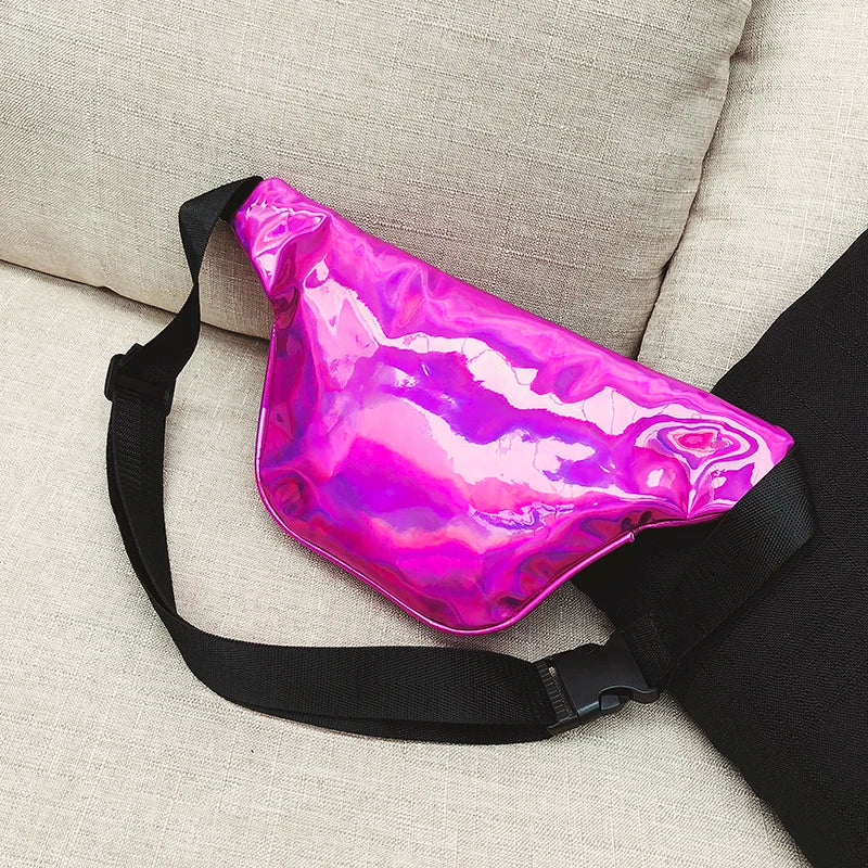 Holographic Glitter Fanny Pack Crossbody Belt Bag Phone Purse