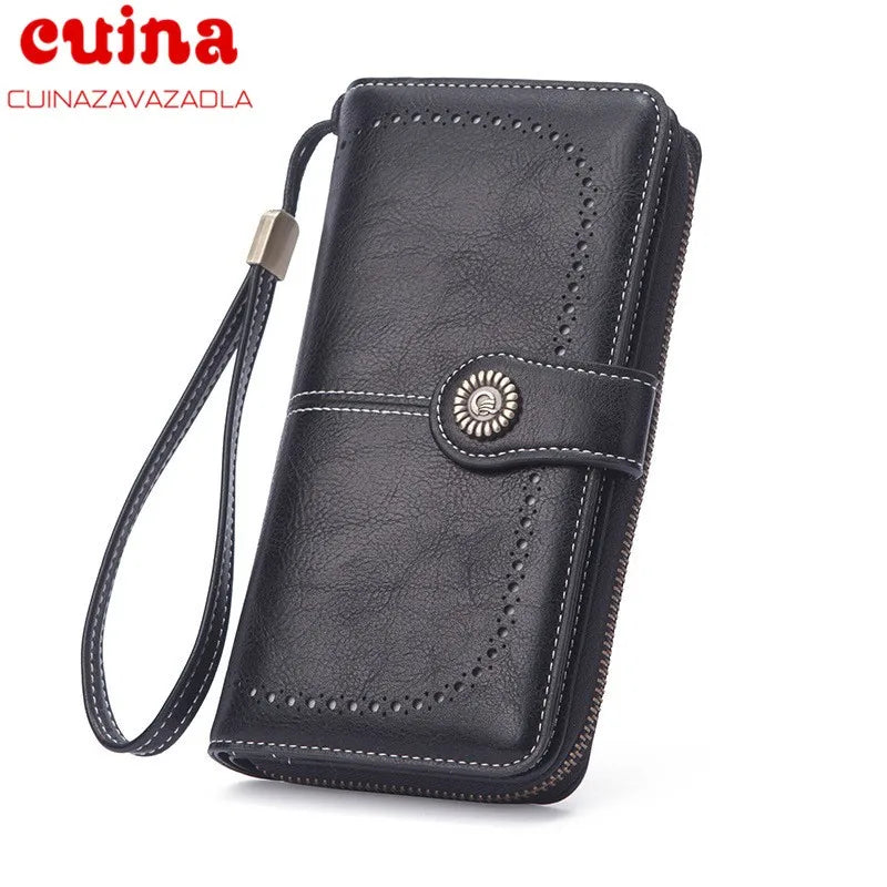 Women Clutch Leather Wallet Long Zipper Purse For Iphone