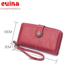 Women Clutch Leather Wallet Long Zipper Purse For Iphone