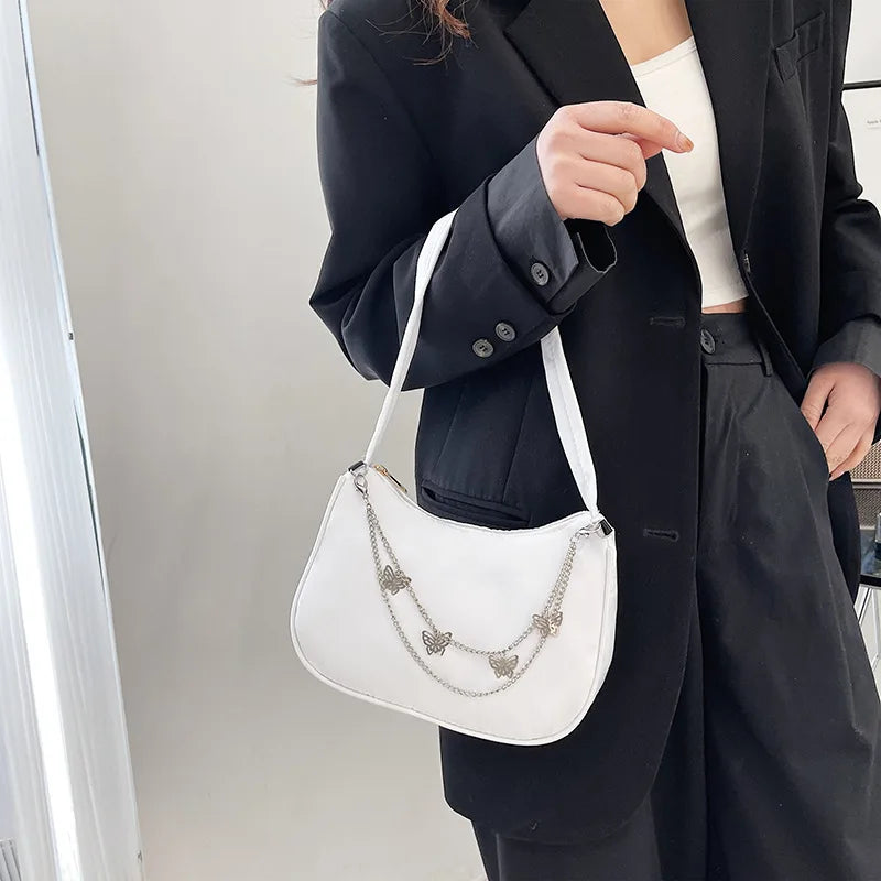 Butterfly Chain Patent Women's Bag Nylon Shoulder Bags