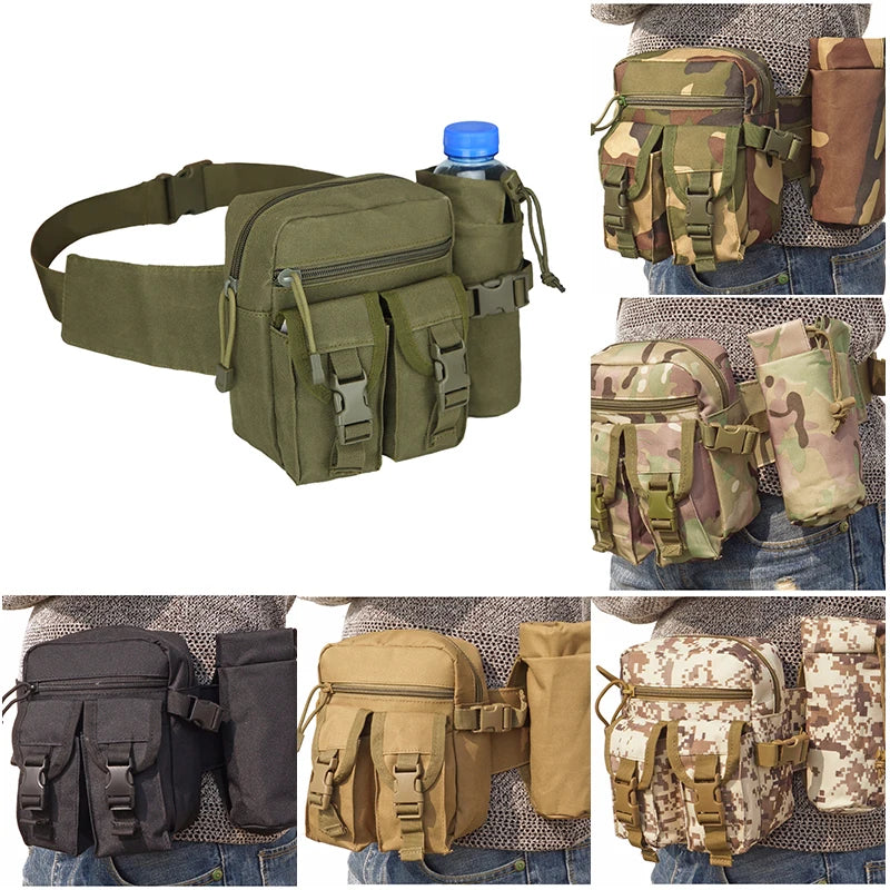 Camouflage Tactical Waist Bag Multi-purpose for Cycling Camping Hiking