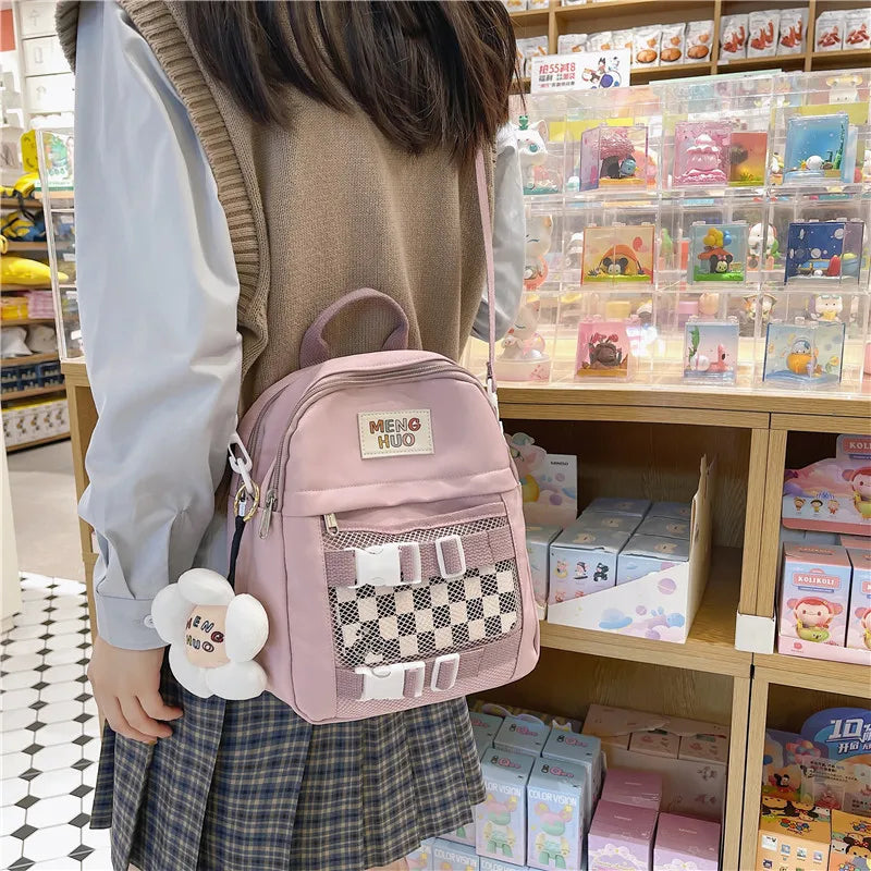 Candy Clip Women Backpacks Waterproof Nylon Schoolbags