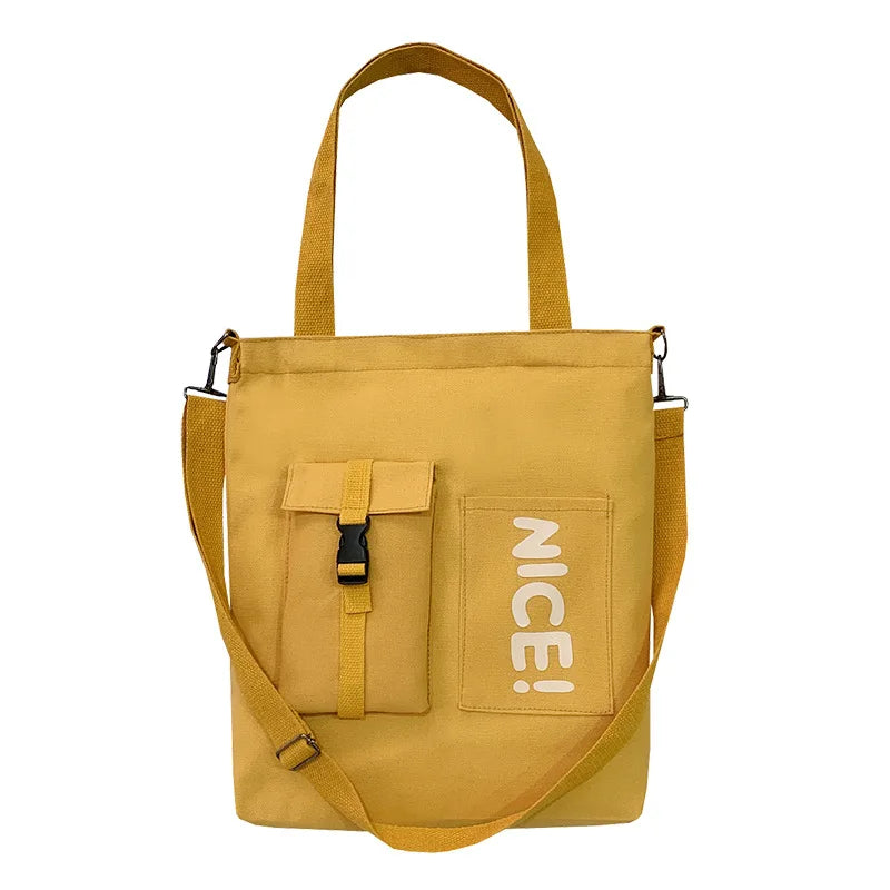 Large Capacity Canvas Shoulder Bag Casual Messenger Handbag Student Class