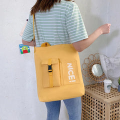 Large Capacity Canvas Shoulder Bag Casual Messenger Handbag Student Class