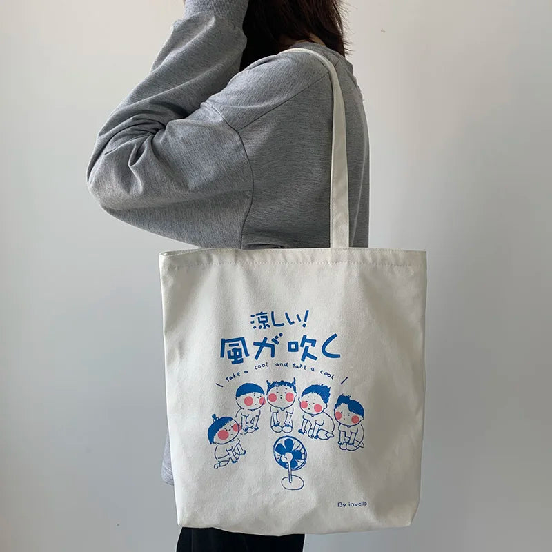 Canvas Bag Women's Single Shoulder Handbag Japanese Cartoon
