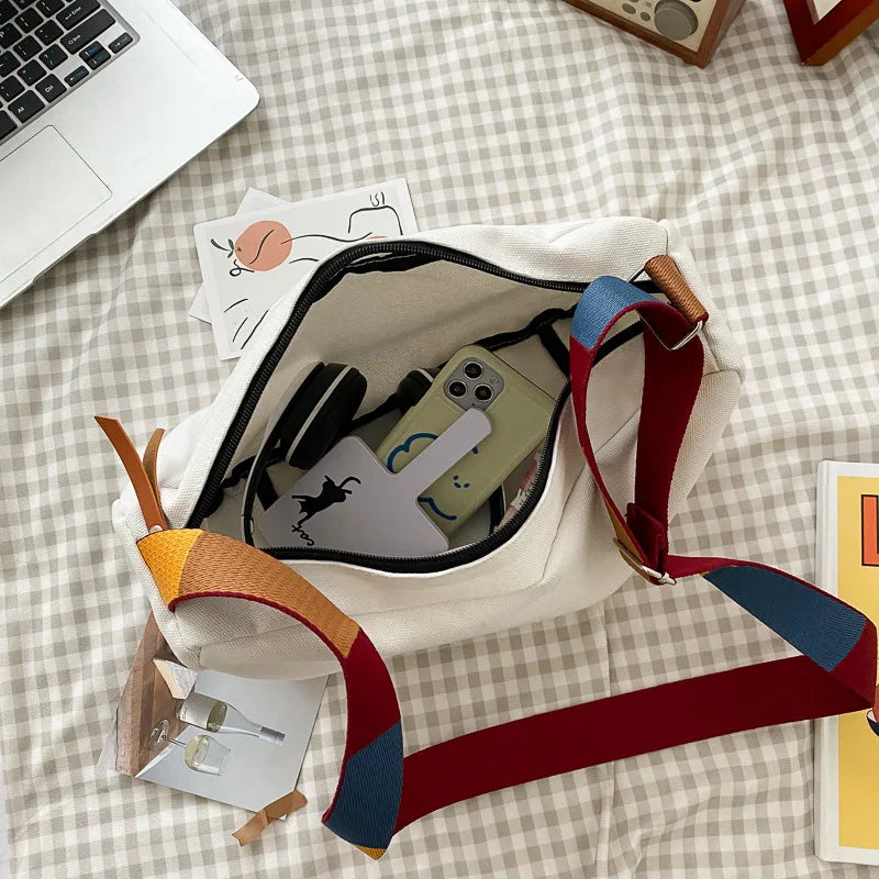 Canvas Shoulder Bag Big Capacity Women Messenger Bag Female Crossbody Bags