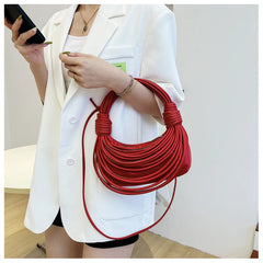 Casual Woven Rope Knot Women Messenger Bag