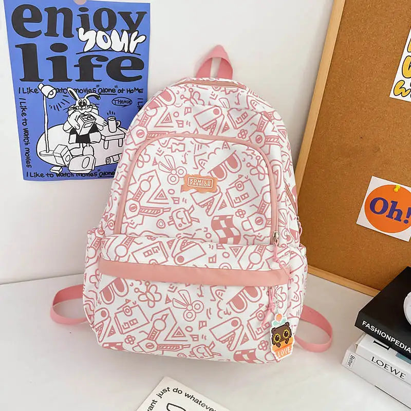 Nylon Waterproof Bags For Women School Backpack Girls Travel Backbag