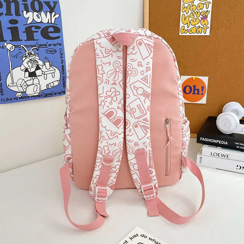 Nylon Waterproof Bags For Women School Backpack Girls Travel Backbag