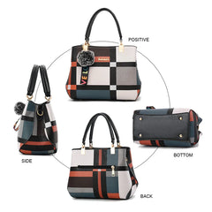 Casual Plaid Shoulder Bag Stitching Wild Messenger Female Totes Crossbody Bags W