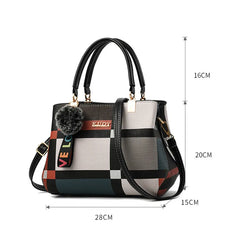 Casual Plaid Shoulder Bag Stitching Wild Messenger Female Totes Crossbody Bags W