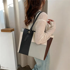 Large-capacity Color-Block Tote Bag for Women