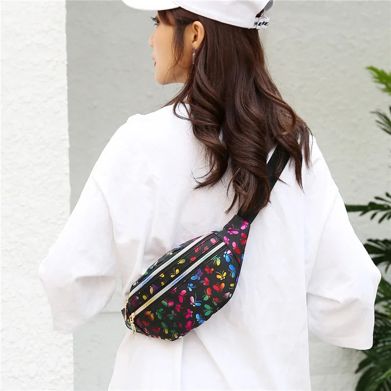 Colorful Waist Bag for Women Style Belt Bag Laser Print Crossbody Female Bag