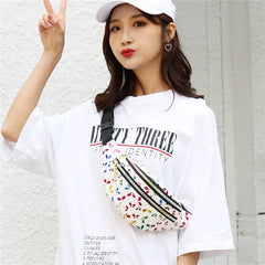 Colorful Waist Bag for Women Style Belt Bag Laser Print Crossbody Female Bag