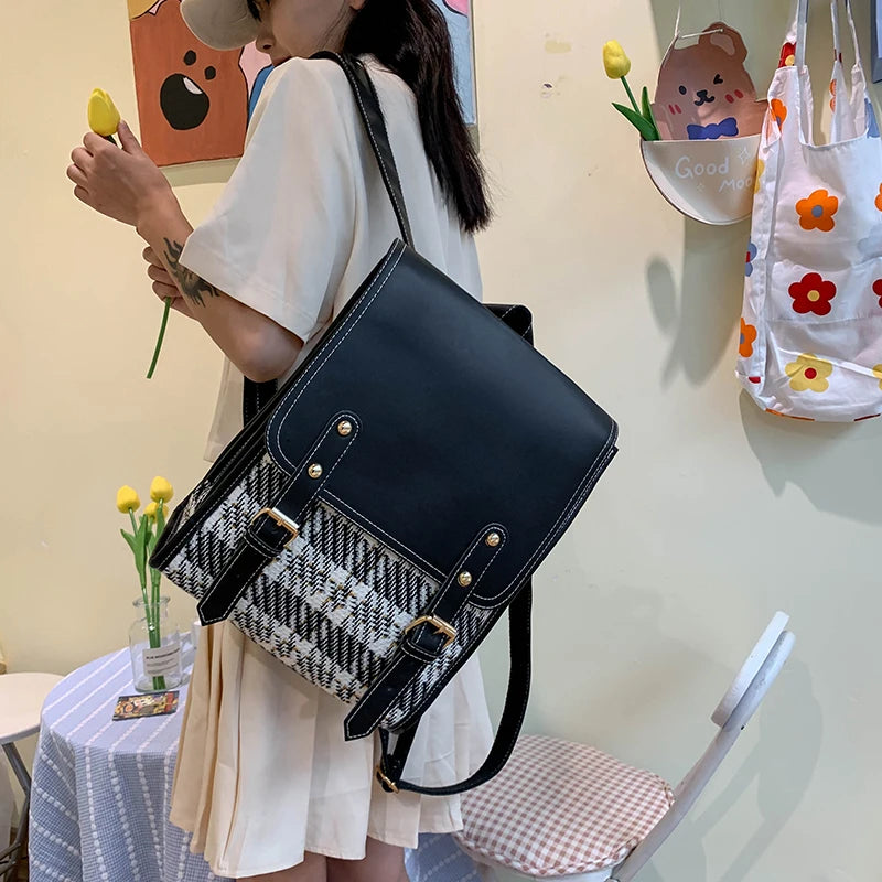 Women Backpack Female Travel Bag Schoolbag Teenage Girls Solid Bookbag