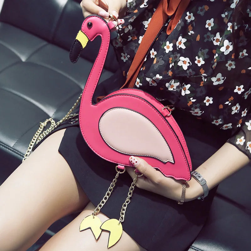 Funny Flamingo Shape Shoulder Bag for Women