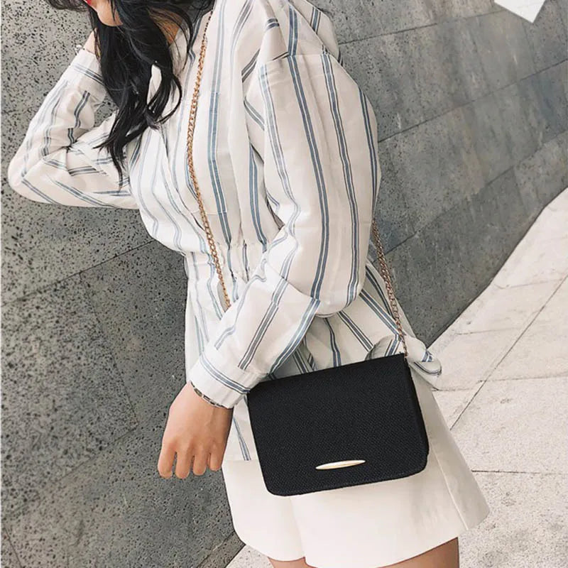 Small Square Crossbody Bag for Women Solid Lady's Bag