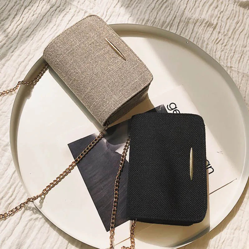 Small Square Crossbody Bag for Women Solid Lady's Bag