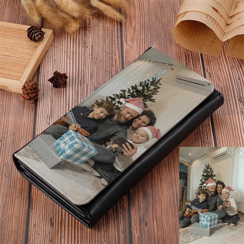 Personalized Picture Zipper Long Wallet Clutch Bag