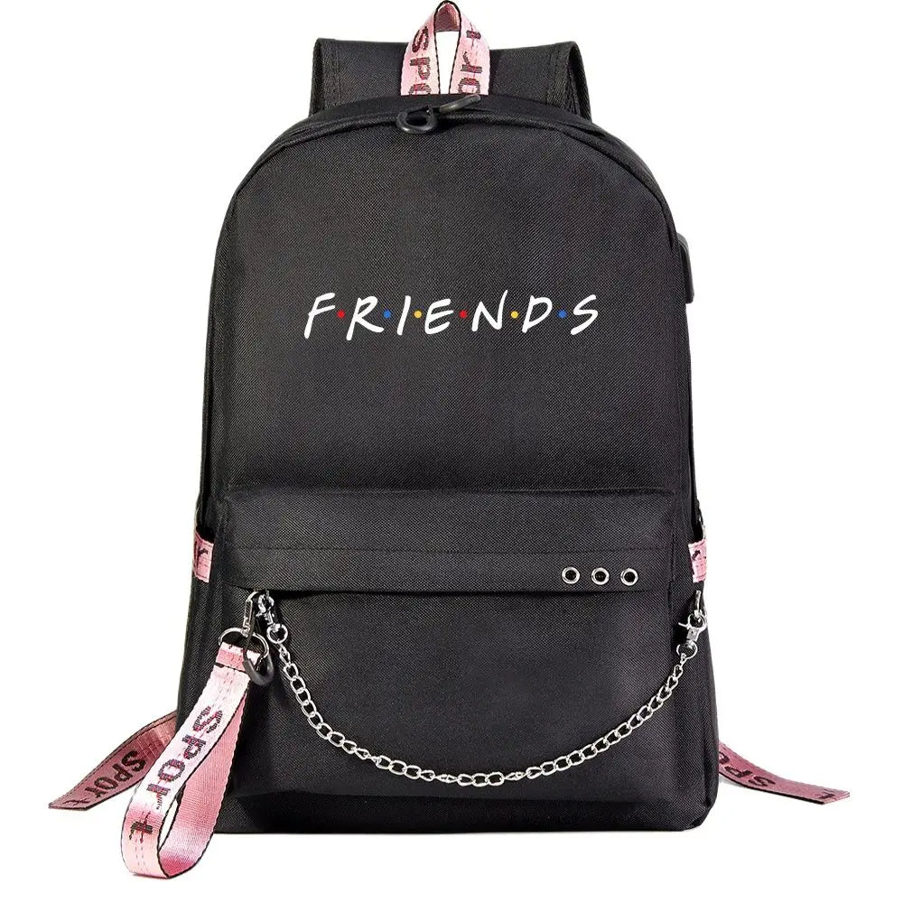 Canvas USB Laptop Backpack Kids School Book Bag Women Men