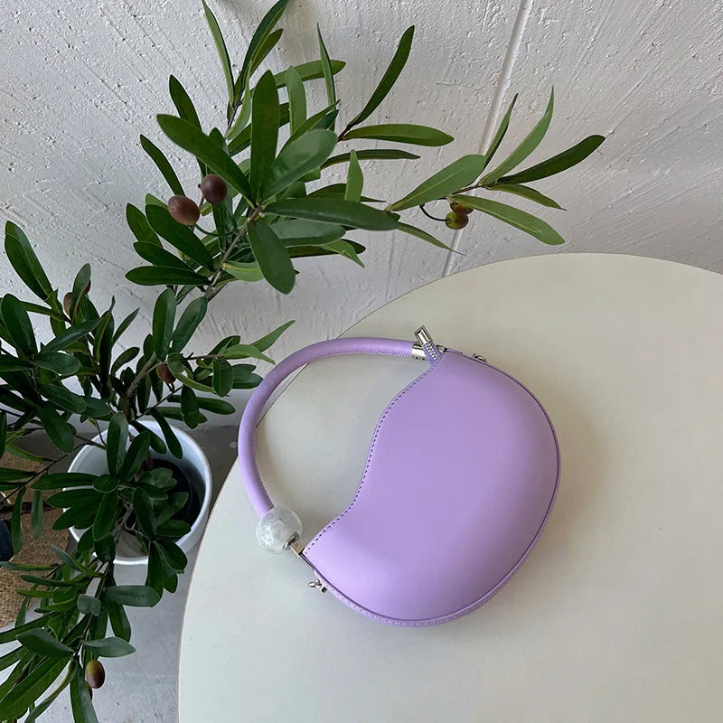 Small Pink Solid Handbag Sweet and Gentle Shoulder Messenger Bag