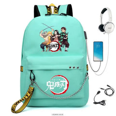 Demon Slayer Backpack Canvas Travel High School Students School Bags
