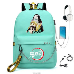Demon Slayer Backpack Canvas Travel High School Students School Bags