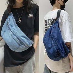 Denim Large Fanny Pack Unisex Waist Bags