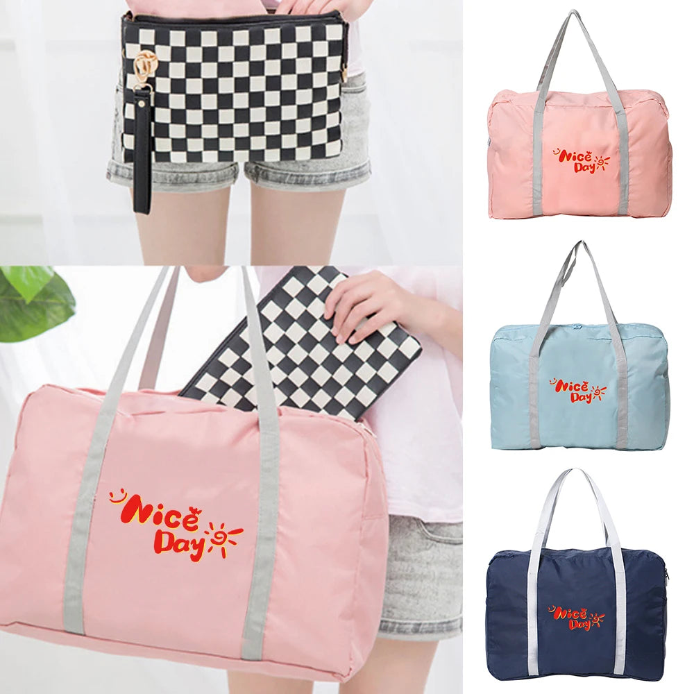 Travel Duffle Bag Foldable Waterproof Nylon Large Capacity Hand Bag