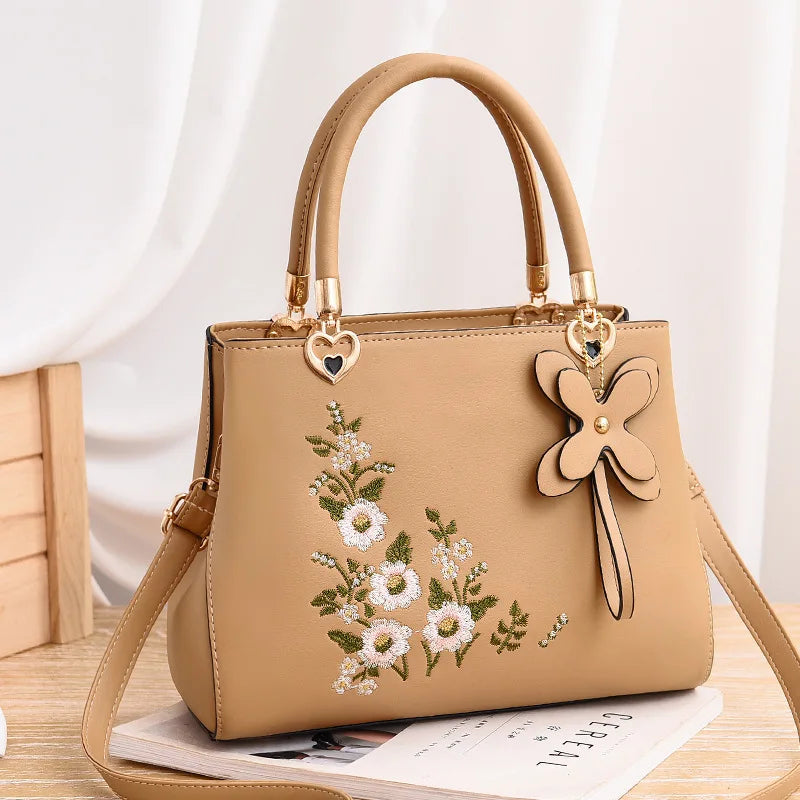 Vintage Embroidery Flowers Pattern Shoulder Bag for Women