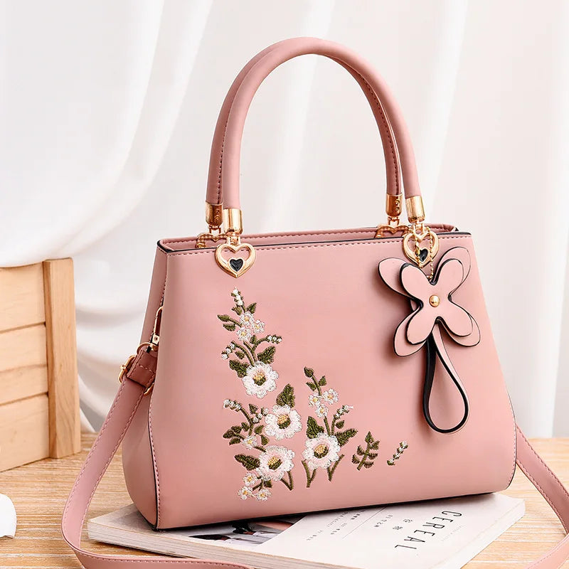 Vintage Embroidery Flowers Pattern Shoulder Bag for Women