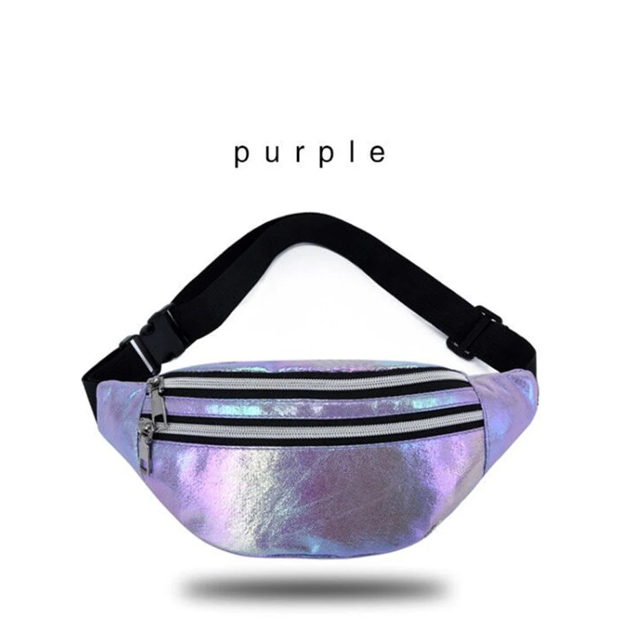 Laser PVC Fanny Pack Beach Travel Waist Bag for Women
