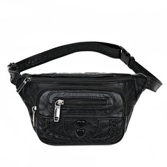 Retro Female Belt Bag Shoulder Crossbody Soft Leather Waist Bag
