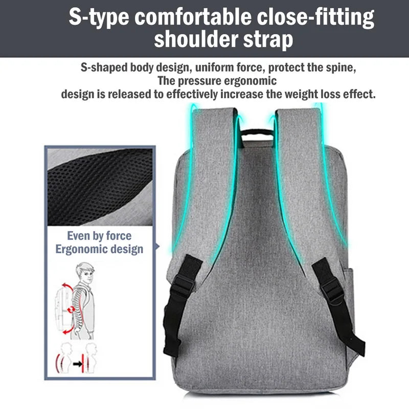 15.6 inch Laptop USB Backpack School Bag Anti Theft Men Travel Daypacks