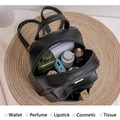 Waterproof Leather Backpack for Women Girls Travel Rucksack
