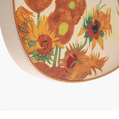 Women Bag Wave Saddle Bag Oil Painting Series Sunflower Splicing Armpit