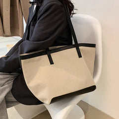 Large Capacity Canvas Tote Bag Foreign Style Shopper Bag