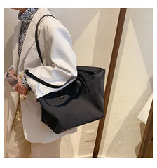 Large Capacity Canvas Tote Bag Foreign Style Shopper Bag