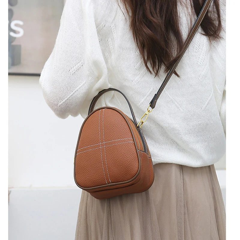 Casual Leather Top Handle Tote Crossbody Bag