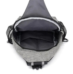 Anti-thief Gray Crossbody Bag Men Shoulder Bag Women Chest Bag