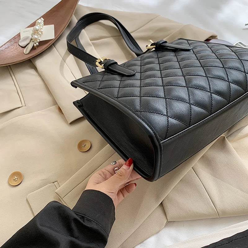 Plaid Large Tote Bag Diamond Lattice Handbag
