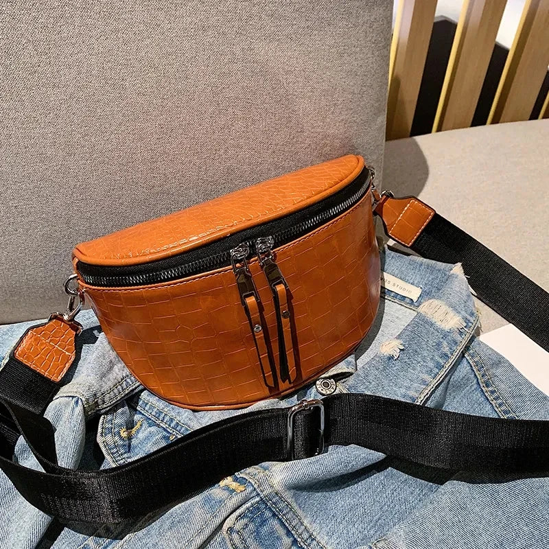 Women PU Leather Crossbody Shoulder Bag Vintage Handbag Waist Pack