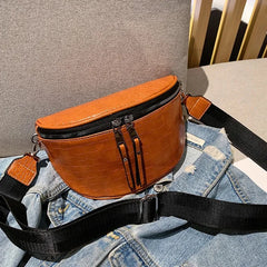 Women PU Leather Crossbody Shoulder Bag Vintage Handbag Waist Pack