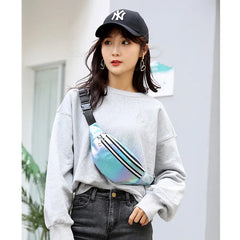 Laser PU Beach Travel Fanny Pack Waist Bag for Women