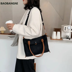 Canvas Shoulder Bag Large Capacity Double Strap Tote Bag
