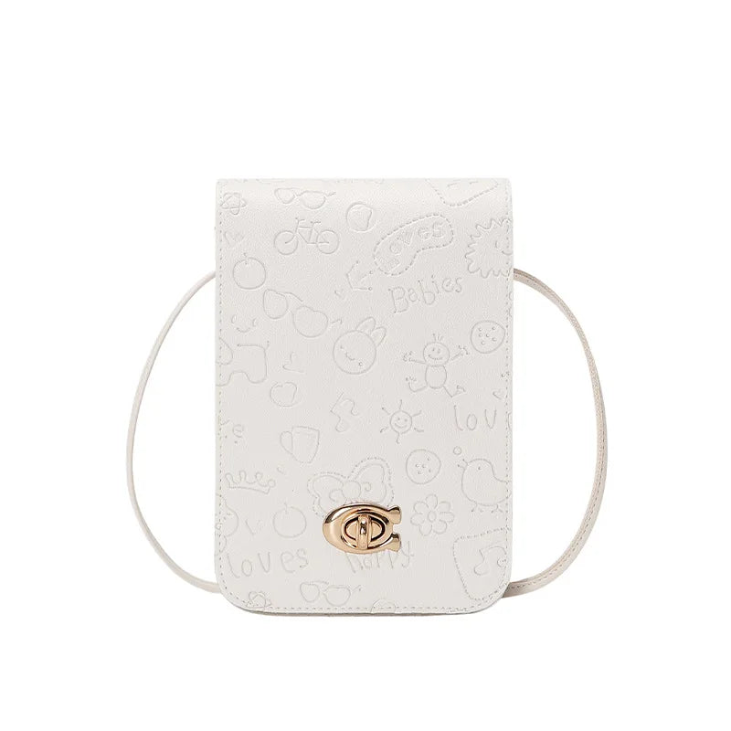 Small Square Handbag PU Shoulder Bag Women Mini Mobile Phone Bag Messenger Bag