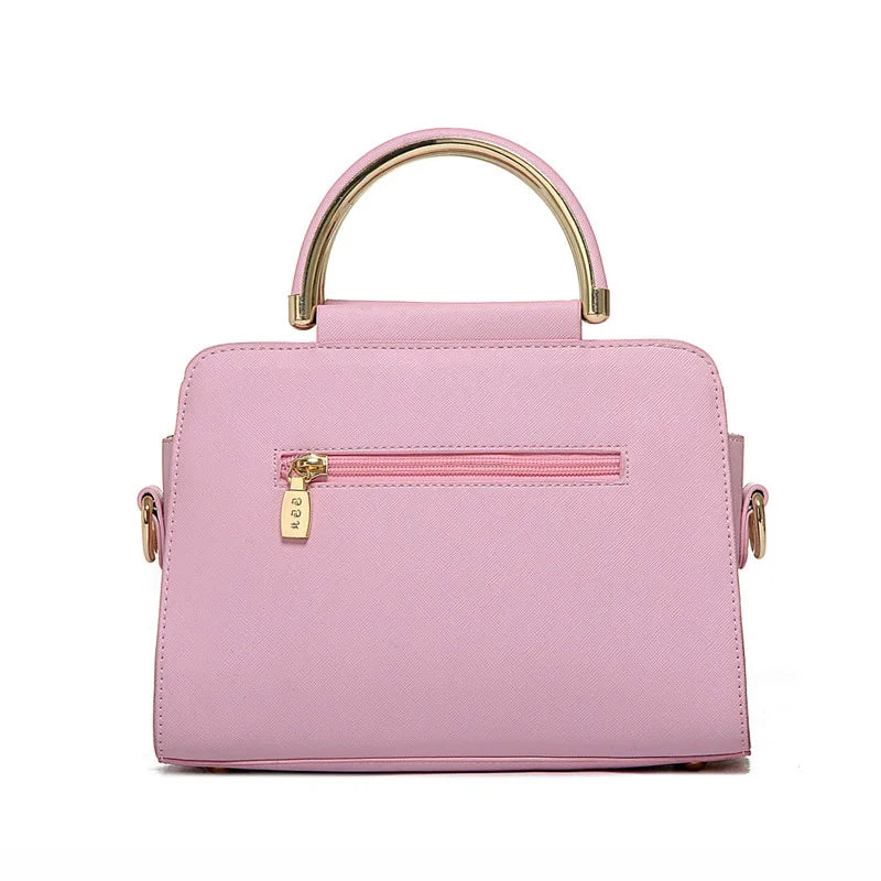 PU Leather Women Handbag Triangle Patchwork Shoulder Bag