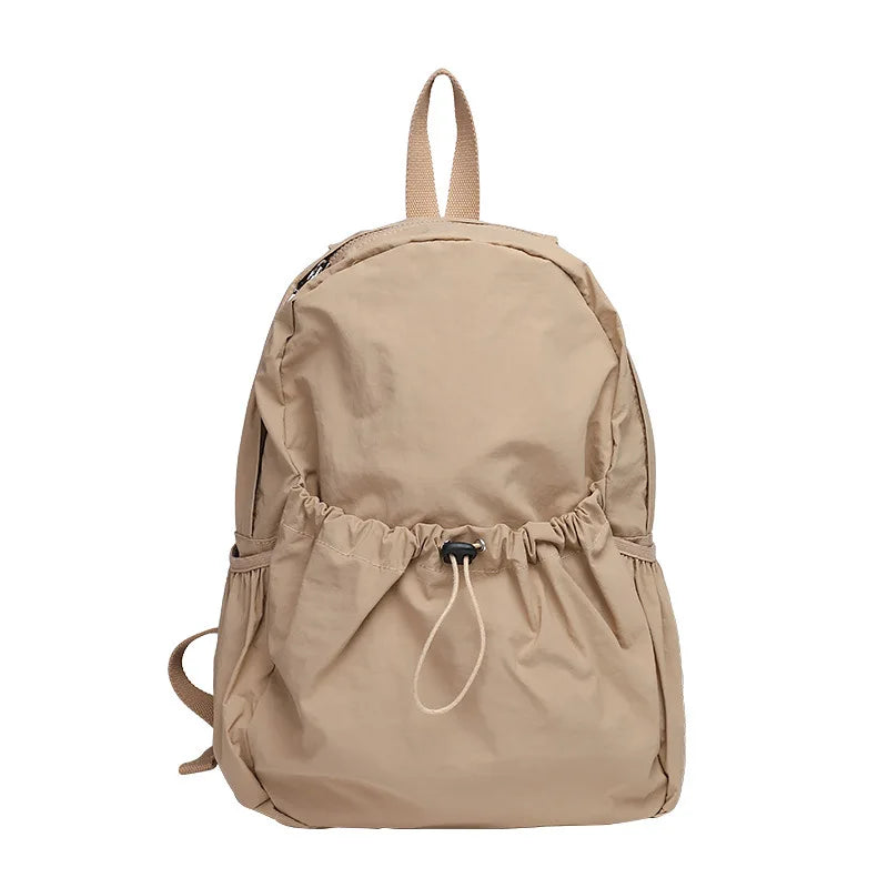 High-Quality Retro Nylon Backpack Casual Drawstring Schoolbag