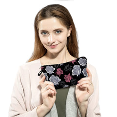 Floral Lips Printed Makeup Bag Eco Zipper Storage Pouch