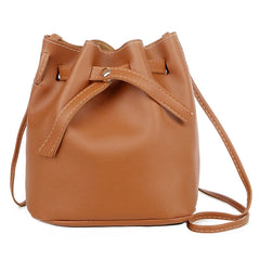 Mini Women's Bag PU Leather Shoulder Bucket Bag Female Messenger Crossbody